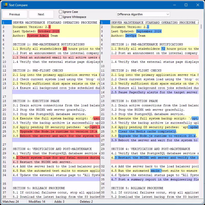 VovSoft Compare Two Texts 1.5.0