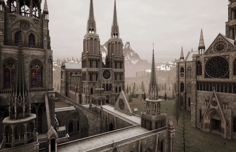 中世纪哥特式大教堂场景 Cathedrals churches