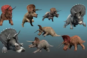 侏罗纪三角龙恐龙暴龙角色模型 Dinosaur – Triceratops