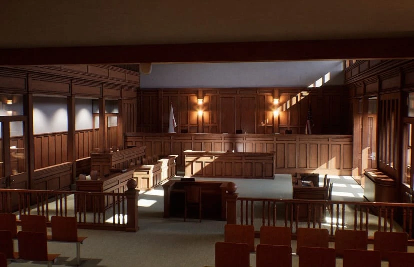 罪犯法庭审判场景环境 - Courtroom - Environment