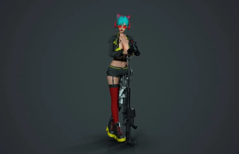 赛博朋克狙击手女孩 Cyberpunk Sniper Girl