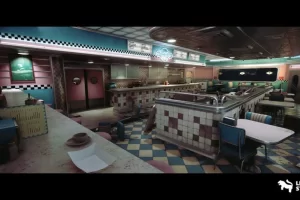 美食餐厅环境场景 Rino’s Diner Environment