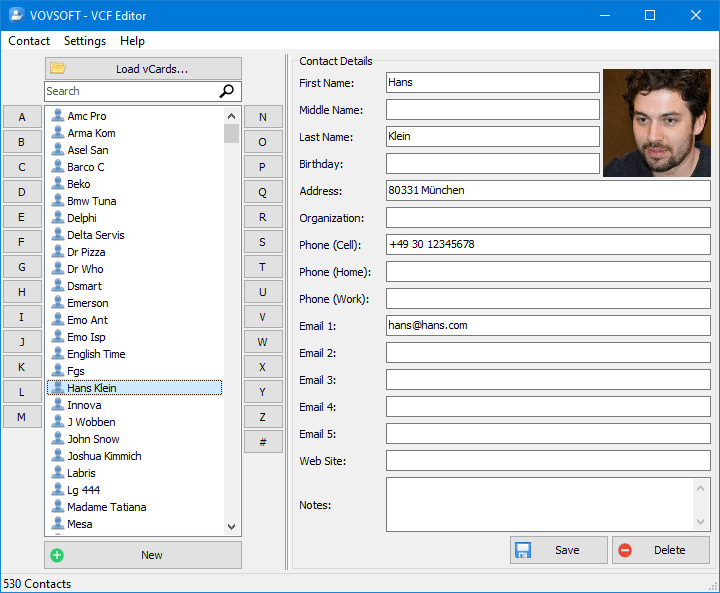 VovSoft VCF Editor 3.2