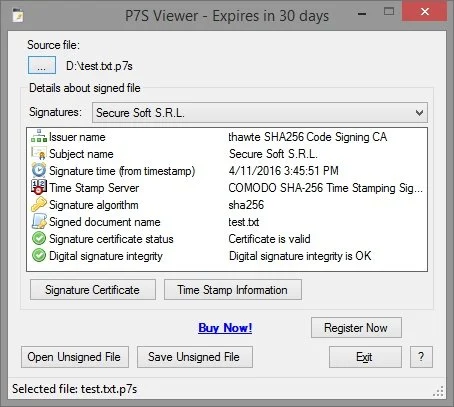 Secure Soft P7S Viewer 10.3