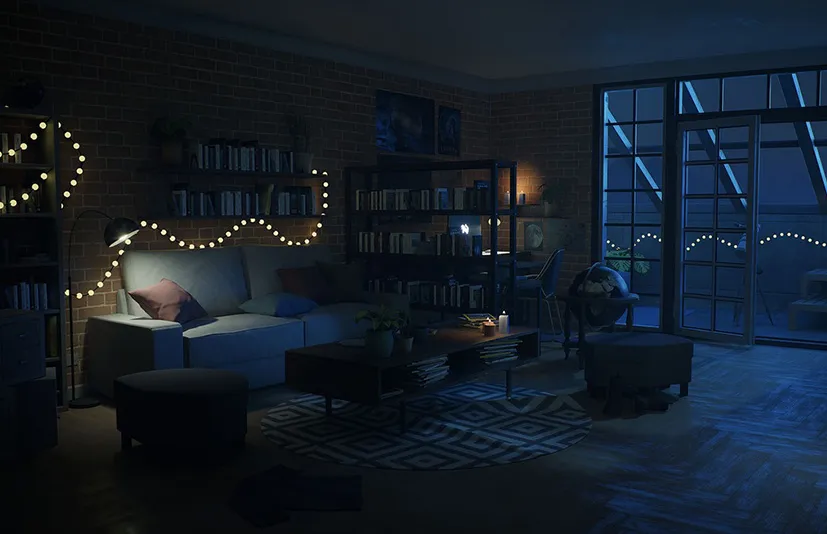 学生公寓室内内部 - Student Apartment Interior Flat Environment House