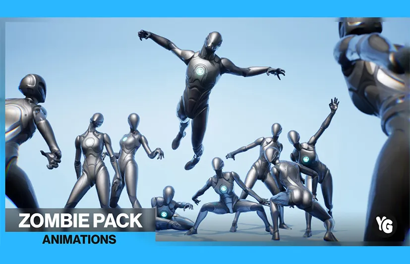 105个僵尸动画动作捕捉 + 281个额外僵尸音频 - 105 Zombie Animations Mocap + 281 Bonus Zombie Audio