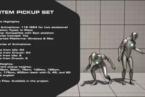 游戏物品拾取人物动作动画包 – Item Pickup Set