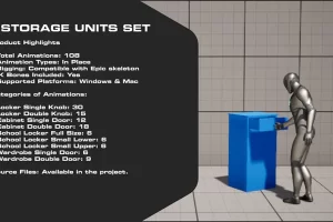 人物储存柜子动捕动画 – Storage Units Set