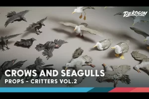 小动物包-乌鸦和海鸥 – Critters VOL.2 – Crows & Seagulls (Nanite and Low Poly w/Particle)