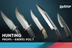 《刀具卷1 – 狩猎(4K纹理第一人称射击战术刀具)》 – Knives VOL.1 – Hunting (4K Textured FPS Tactical Knives)