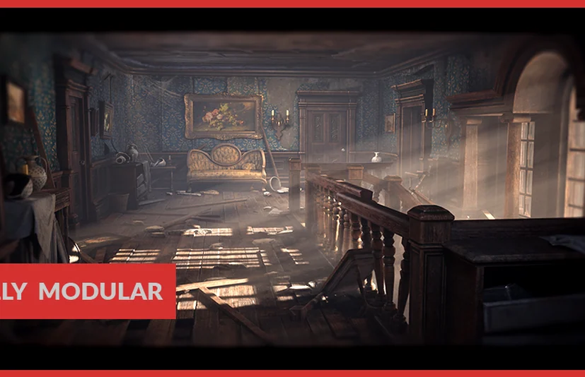 废弃宅邸模块化场景资产包 - Abandoned Mansion _ Fully Modular Asset Pack
