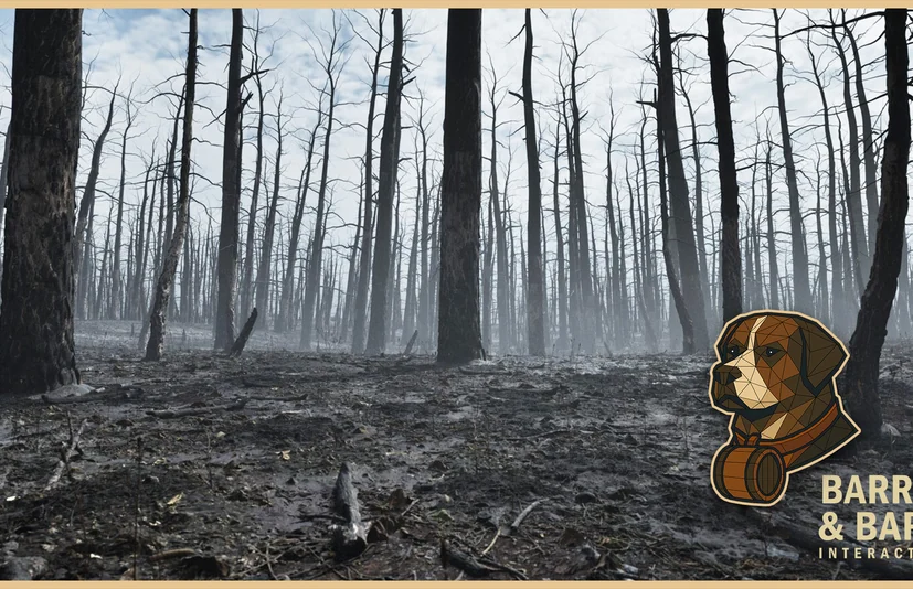 烧毁森林后果环境 - Burnt Forest Aftermath Environment