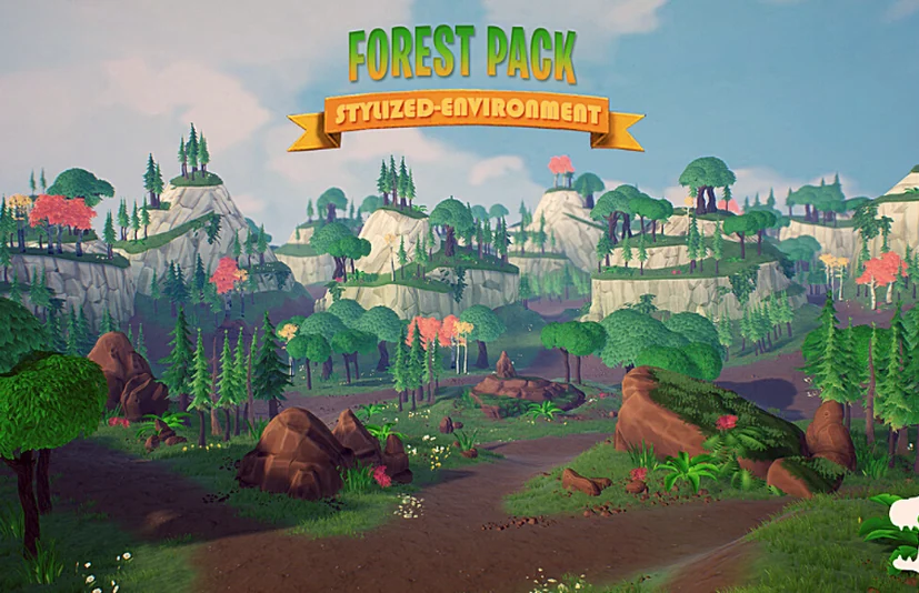风格化森林包 - FOREST Stylized Forest Pack - Forest Assets, Forest foliage, Forest Landscape